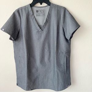 🎁5/$25 FIGS Charcoal Gray Basa Maternity 2 Pocket Scrub Top W19SW1039